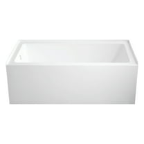 Aqua Eden VTAP6032L22C 60-Inch Anti-Skid Acrylic 3-Wall Alcove Tub with Left Hand Drain Hole, White