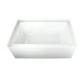 thumbnail image 1 of Aqua Eden VTAP603622L 60-Inch Acrylic Rectangular 3-Wall Alcove Tub, Left Hand Drain in Glossy White, 1 of 12