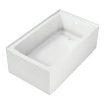 Aqua Eden VTAP6036R22TS 60-Inch Acrylic Rectangular 2-Wall Corner Alcove Tub, Right Hand Drain in Glossy White
