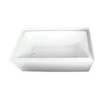 Aqua Eden VTAP663222L 66-Inch Acrylic Rectangular 3-Wall Alcove Tub, Left Hand Drain in Glossy White