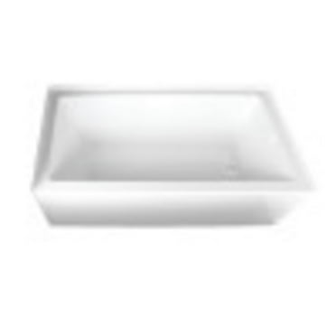 Aqua Eden VTAP663222R 66-Inch Acrylic 3-Wall Alcove Tub with Right Hand Drain, White