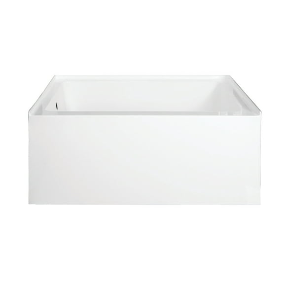 Aqua Eden VTDE483222L 48-Inch Acrylic Rectangular 3-Wall Alcove Tub, Left Hand Drain Hole in Glossy White