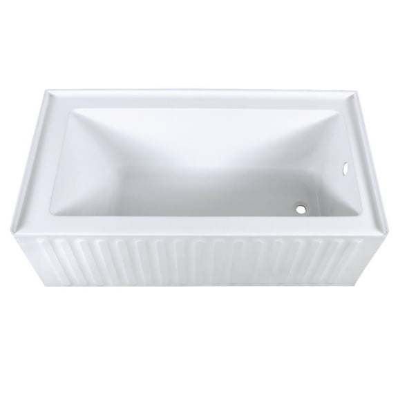 Aqua Eden VTDE603121R 60-Inch Acrylic Rectangular 3-Wall Alcove Tub, Right Drain Hole in Glossy White