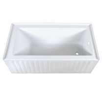 Aqua Eden VTDE603121R 60-Inch Acrylic Rectangular 3-Wall Alcove Tub, Right Drain Hole in Glossy White