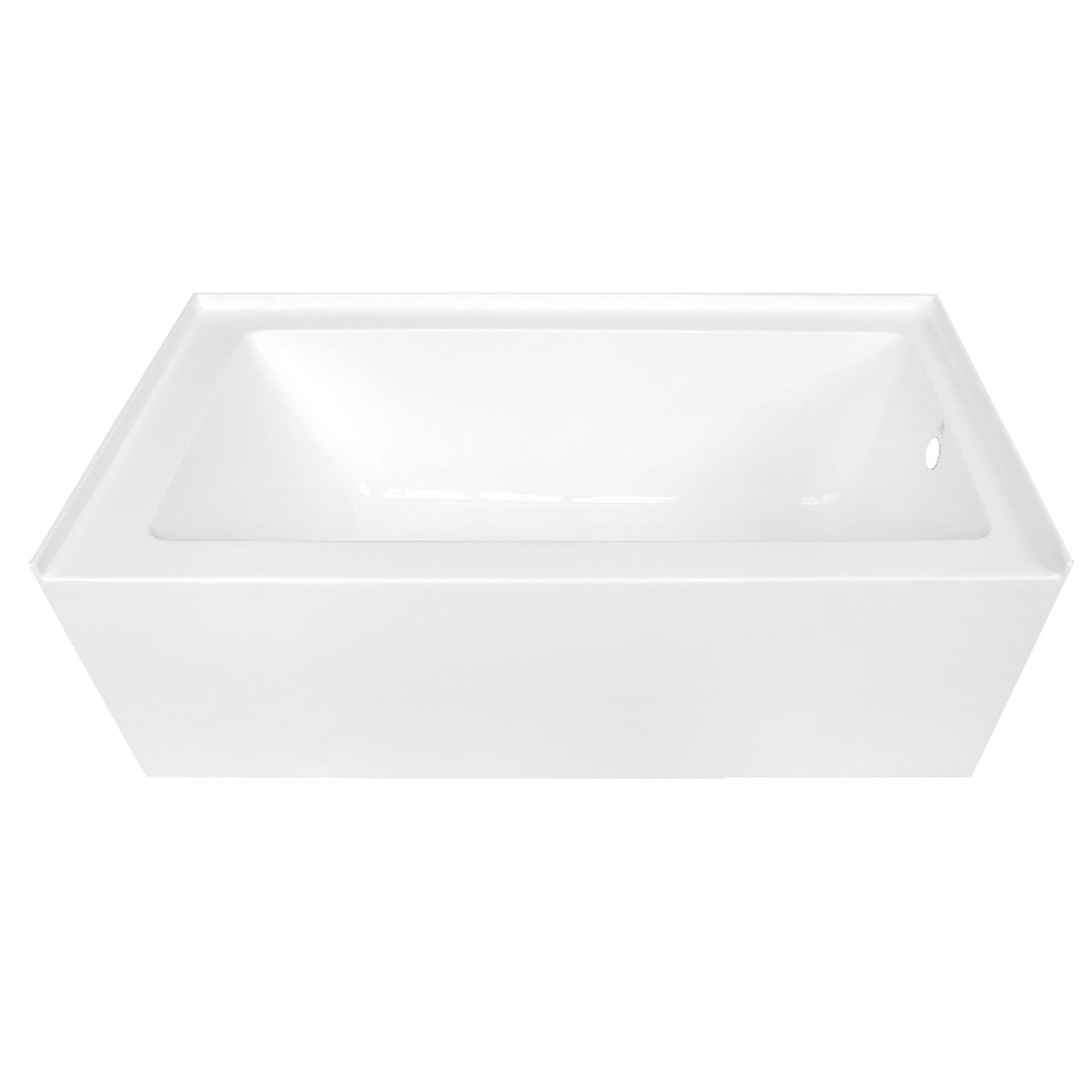 White Acrylic 60-Inch Alcove Soaking Bathtub with Right Hand Drain