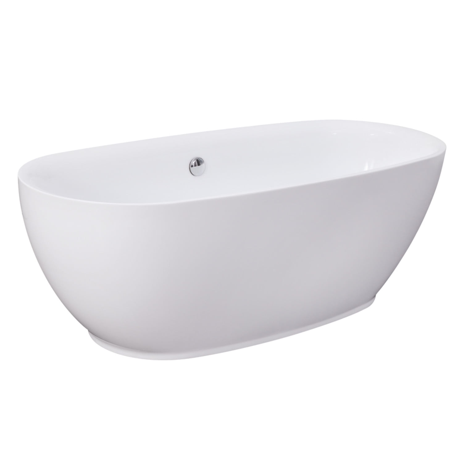 Aqua Eden 67-Inch Glossy White Acrylic Freestanding Oval Tub