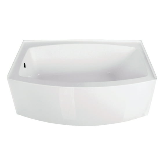 Aqua Eden VTDR603022L 60-Inch Acrylic Rectangular 3-Wall Alcove Tub, Left Hand Drain Hole in Glossy White