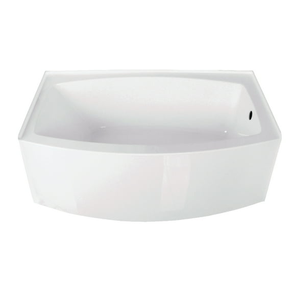 Aqua Eden VTDR603222R 60-Inch Acrylic Rectangular 3-Wall Alcove Tub, Right Hand Drain Hole in Glossy White