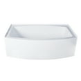 thumbnail image 1 of Aqua Eden VTDR663222R 66-Inch Acrylic Curved Rectangular Apron 3-Wall Alcove Tub, Right Hand Drain in Glossy White, 1 of 10