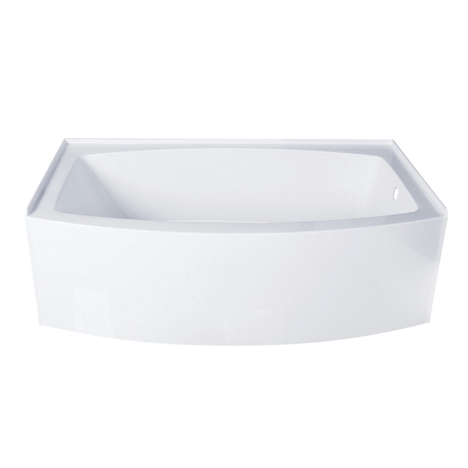 Aqua Eden 66-Inch Glossy White Acrylic Alcove Tub