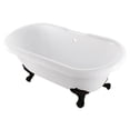 thumbnail image 1 of Aqua Eden VTDS672924JNH0 67" Acrylic Oval Double Ended Clawfoot Tub (No Faucet Drillings), Glossy White/Matte Black, 1 of 4