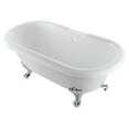 thumbnail image 1 of Aqua Eden VTDS672924JNH1 67-Inch Acrylic Clawfoot Tub, No Faucet Drillings, White/Polished Chrome, 1 of 3