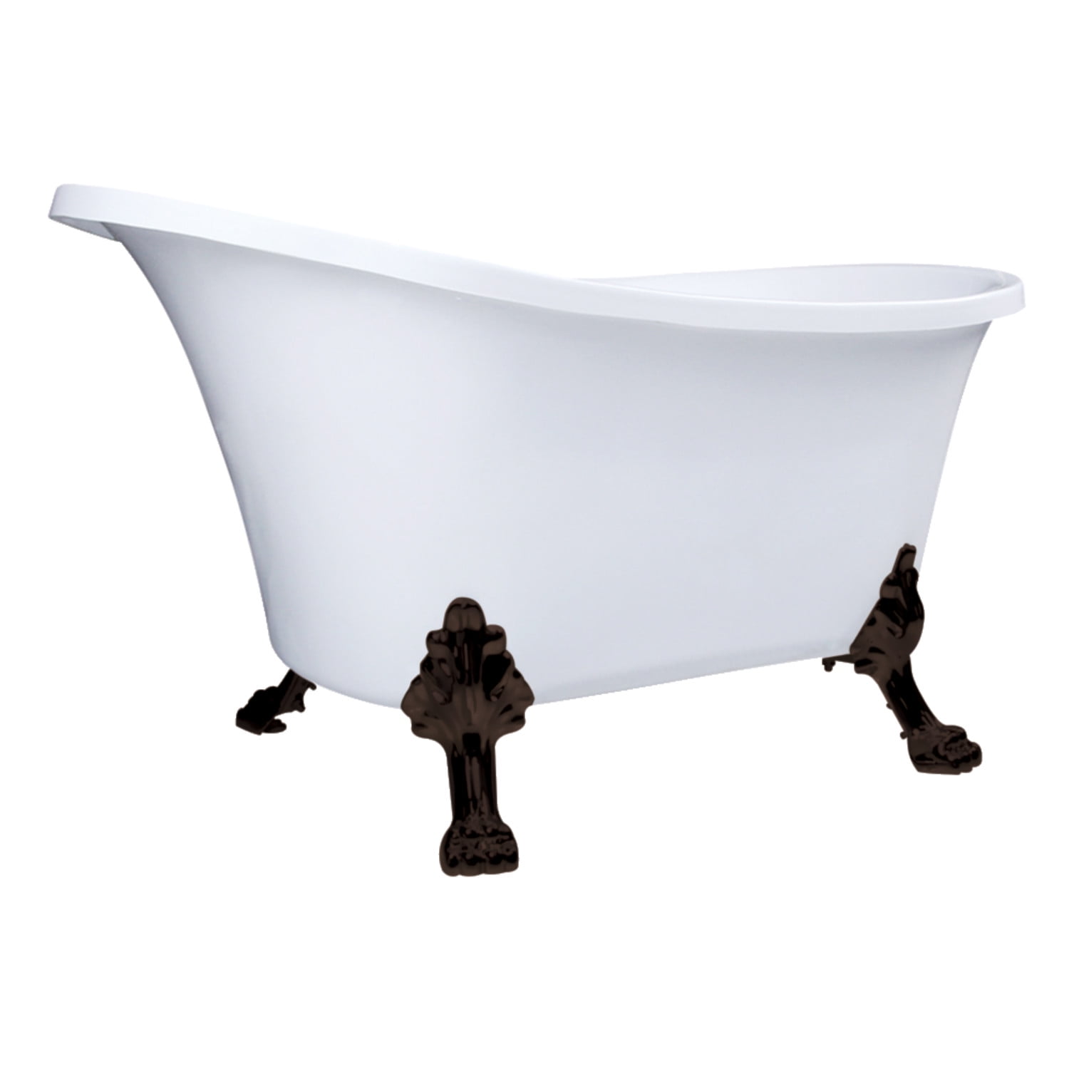 51-Inch White Acrylic Clawfoot Tub with Oil Rubbed Bronze Feet