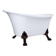 thumbnail image 1 of Aqua Eden VTND512824WAC5 51-Inch Acrylic Clawfoot Tub, No Faucet Drillings, White Oil Rubbed Bronze, 1 of 2