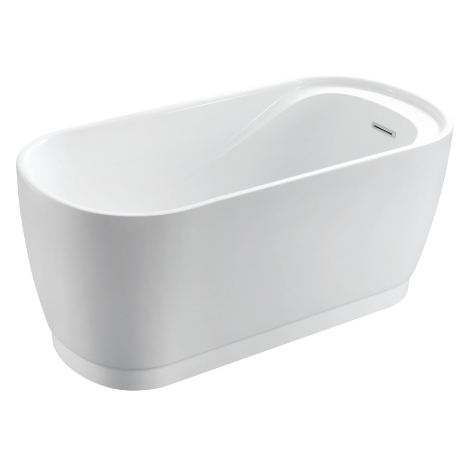 Glossy White Acrylic Freestanding Tub with Integrated Seat