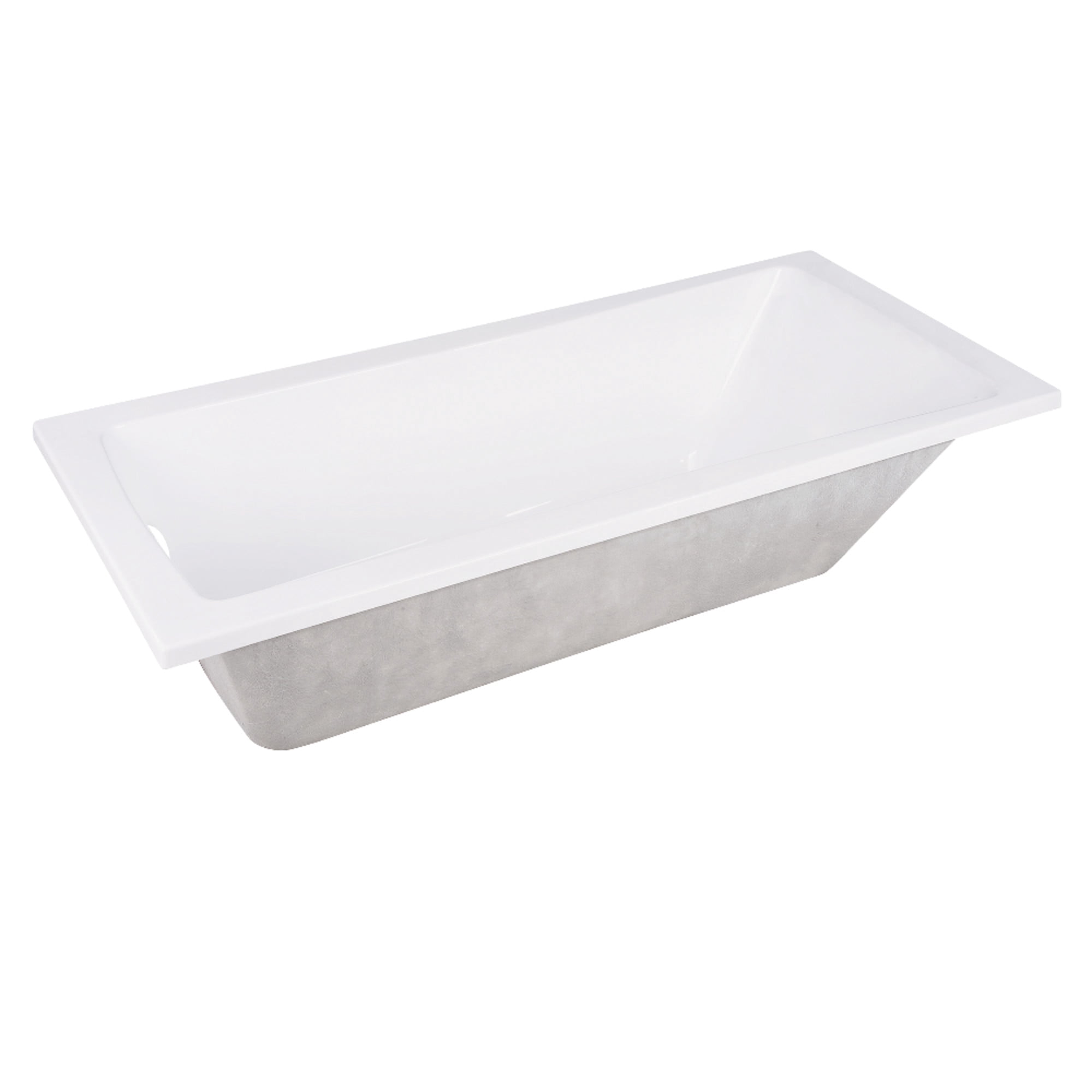Aqua Eden VTPN593017 59-Inch Acrylic Rectangular Drop-In Tub with Reversible Drain in Glossy White