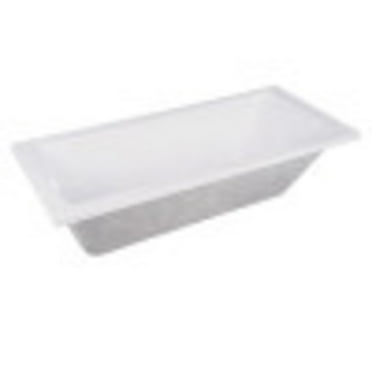 Aqua Eden VTPN593017 59-Inch Acrylic Rectangular Drop-In Tub with Reversible Drain Hole, White