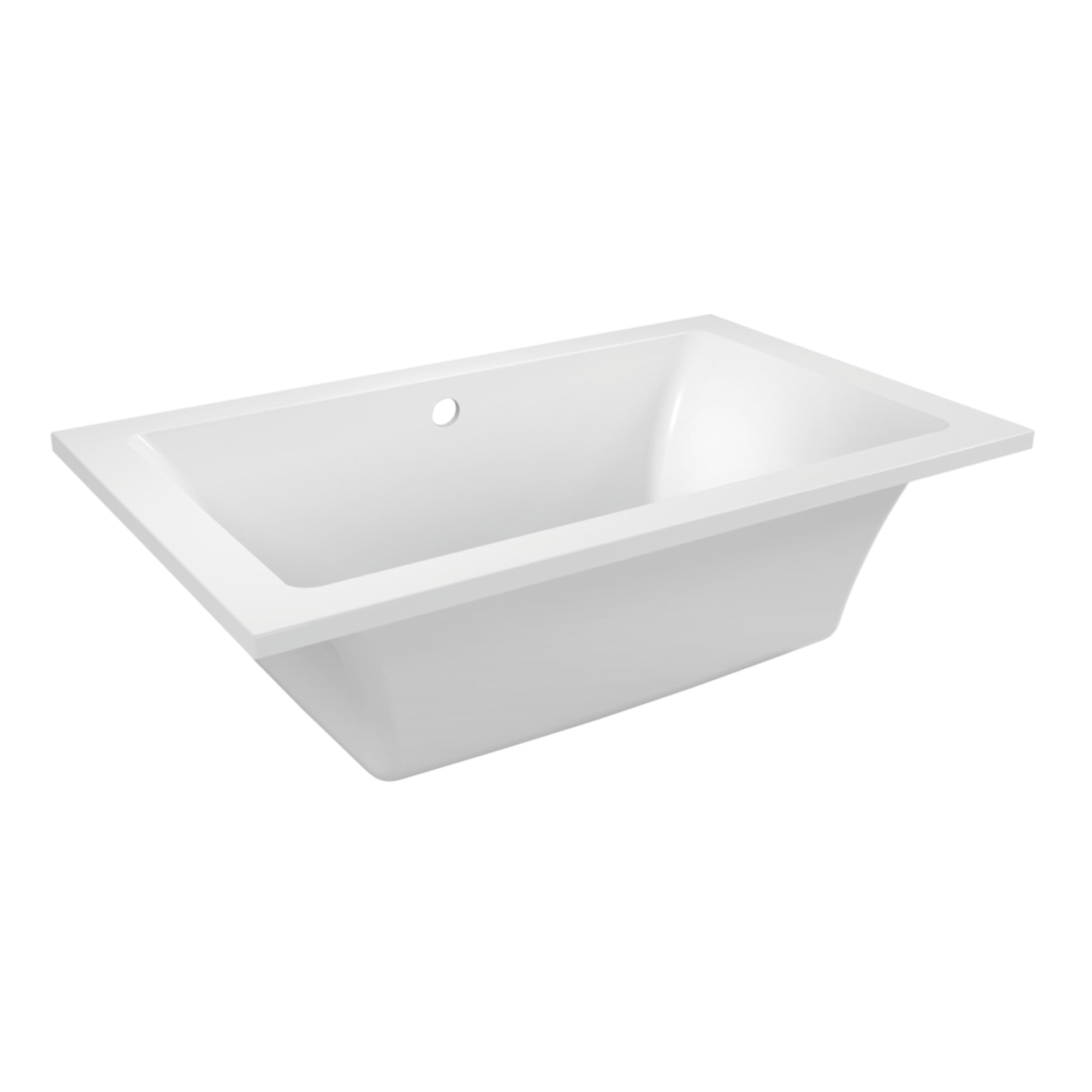 Glossy White Acrylic Drop-In Tub with Jets