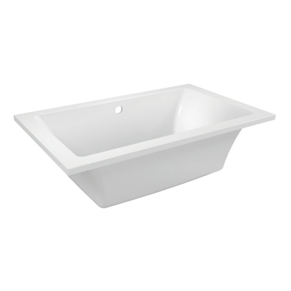Aqua Eden VTPN593619C 59" Acrylic Rectangular Drop-In Tub with Reversible Drain, Glossy White