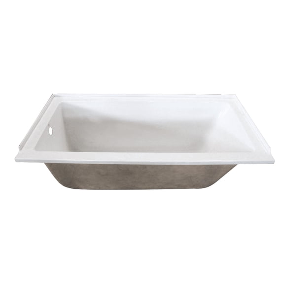 Aqua Eden VTPN603220L 60-Inch Acrylic Rectangular Drop-In Tub, Left Hand Drain in Glossy White