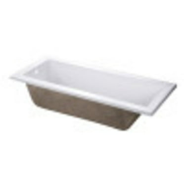 Aqua Eden VTPN672817 67-Inch Acrylic Rectangular Drop-In Tub with Reversible Drain Hole, White