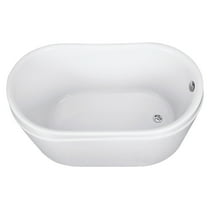 Kingston Brass VTRS522928 52-Inch Acrylic Oval Single Slipper Freestanding Tub with Drain in Glossy White