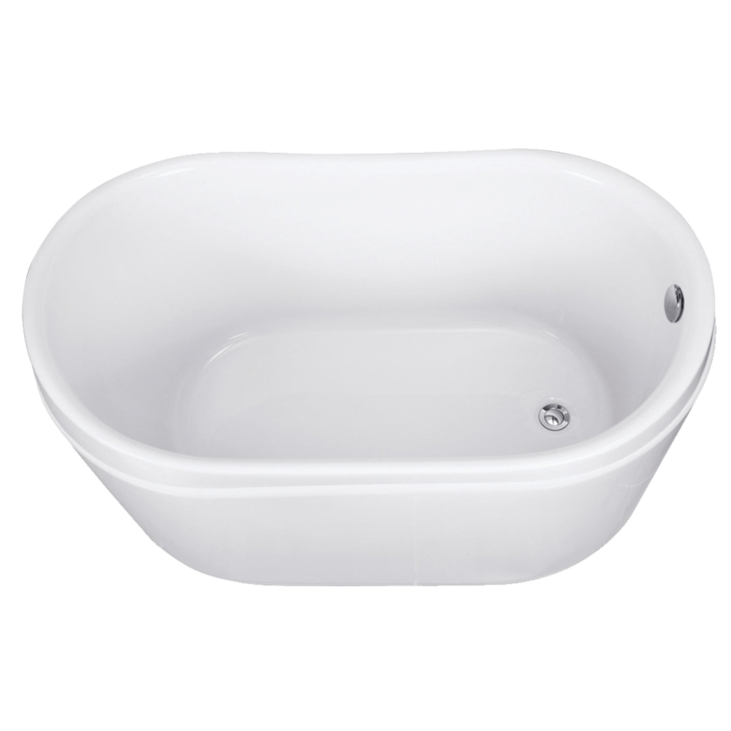 52-Inch White Acrylic Freestanding Slipper Tub with Drain