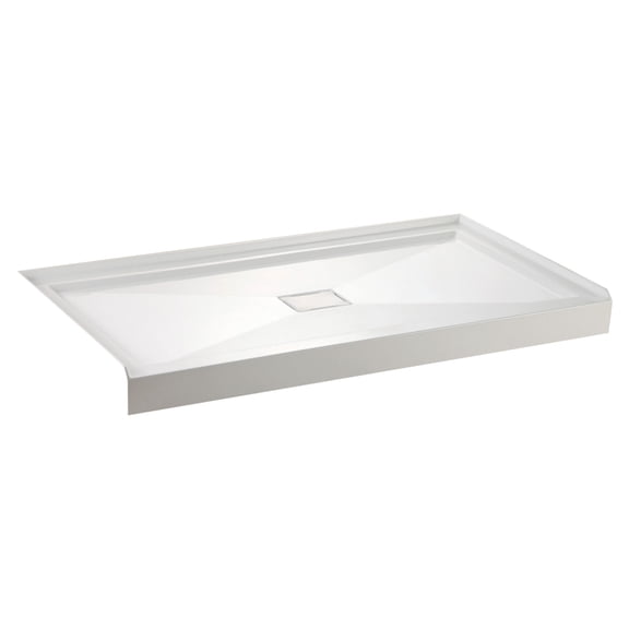 Aqua Eden VTSB60325C Dominica 60" x 32" Single Threshold Shower Base with Center Drain Hole, White