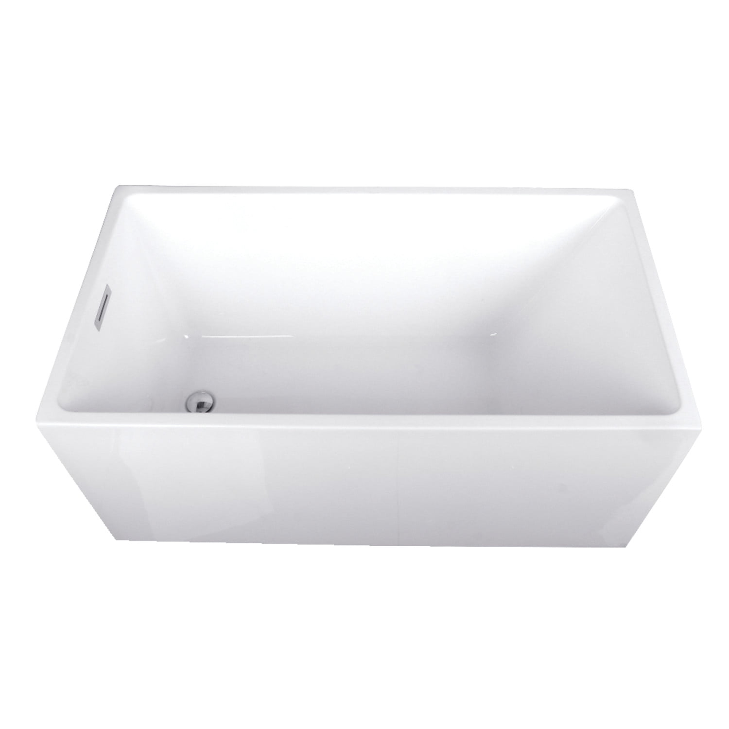 Aqua Eden 51-Inch White Acrylic Freestanding Tub with Drain