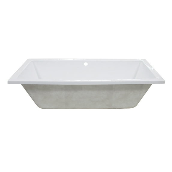 Aqua Eden XVTPN593017C 59-Inch Acrylic Rectangular Drop-In Tub with Center Drain Hole, White