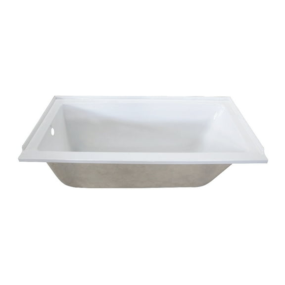 Aqua Eden XVTPN603020L 60-Inch Acrylic Rectangular Drop-In Tub with Left Hand Drain, White