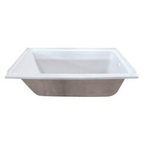 Aqua Eden XVTPN603220R 60-Inch Acrylic Rectangular Drop-In Tub with Right Hand Drain Hole, White