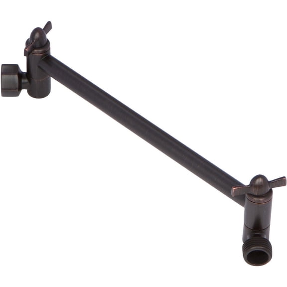 Aqua Elegante 10 inch Brass Adjustable Shower Arm for Shower Head Extension Pipe - Oil-Rubbed Bronze