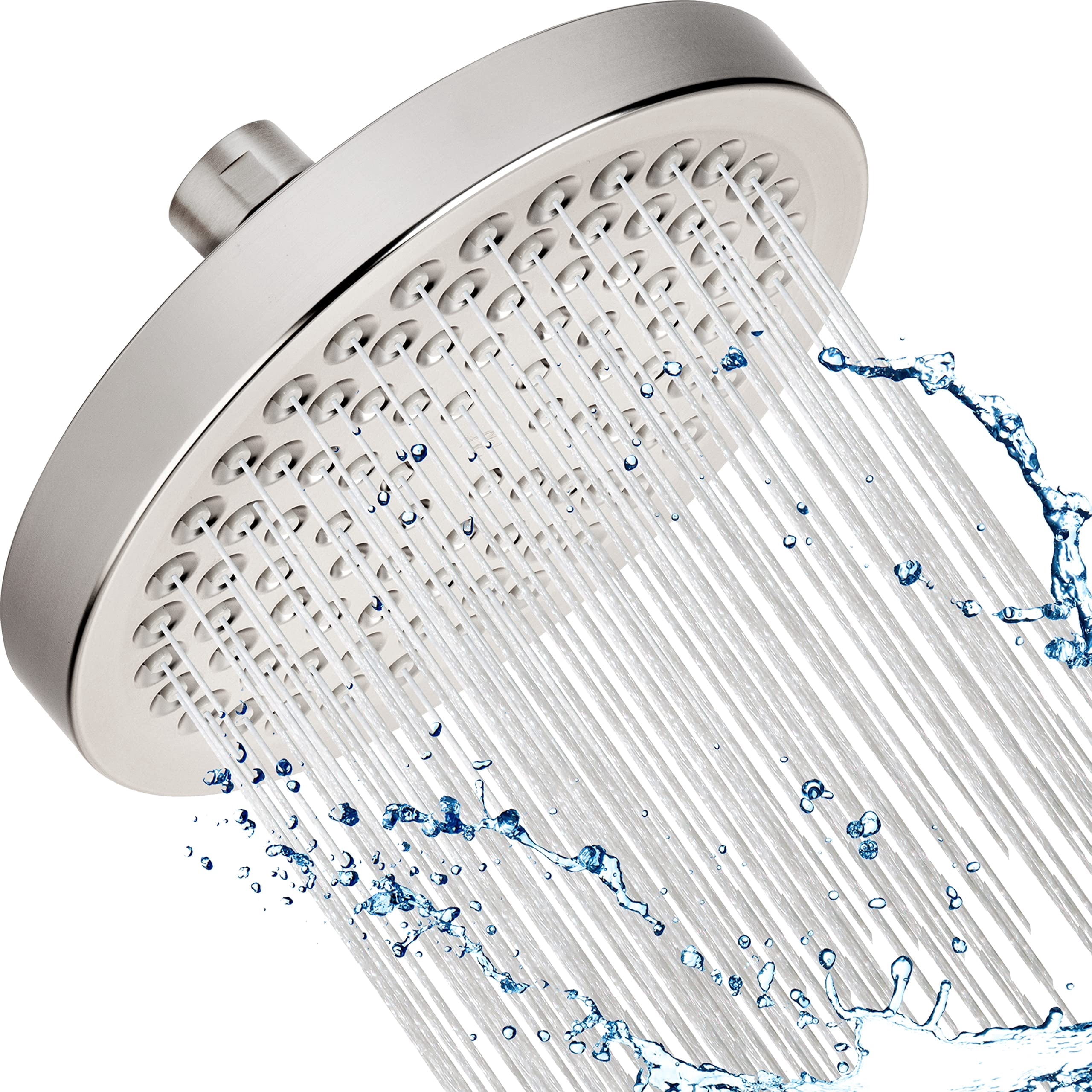 Aqua Elegante High Pressure Rain Shower Head for Low Flow Showers - 2.5 GPM - Brushed Nickel