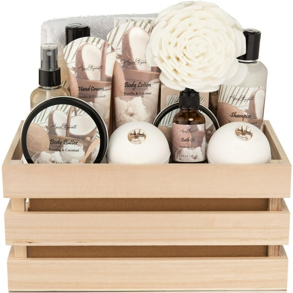 Aqua Elegante Luxury Spa Gift Set - Premium Bath Kit With Coconut & Vanilla