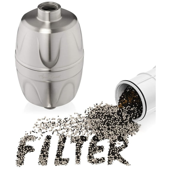 Aqua Elegante Shower Water Filter for Removing Chlorine and Hard Minerals - Brushed Nickel