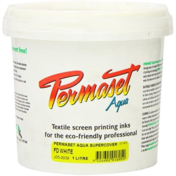 Aqua Fabric Supercover Screenprinting Inks - First Down White - 1 Liter$$Art & Craft