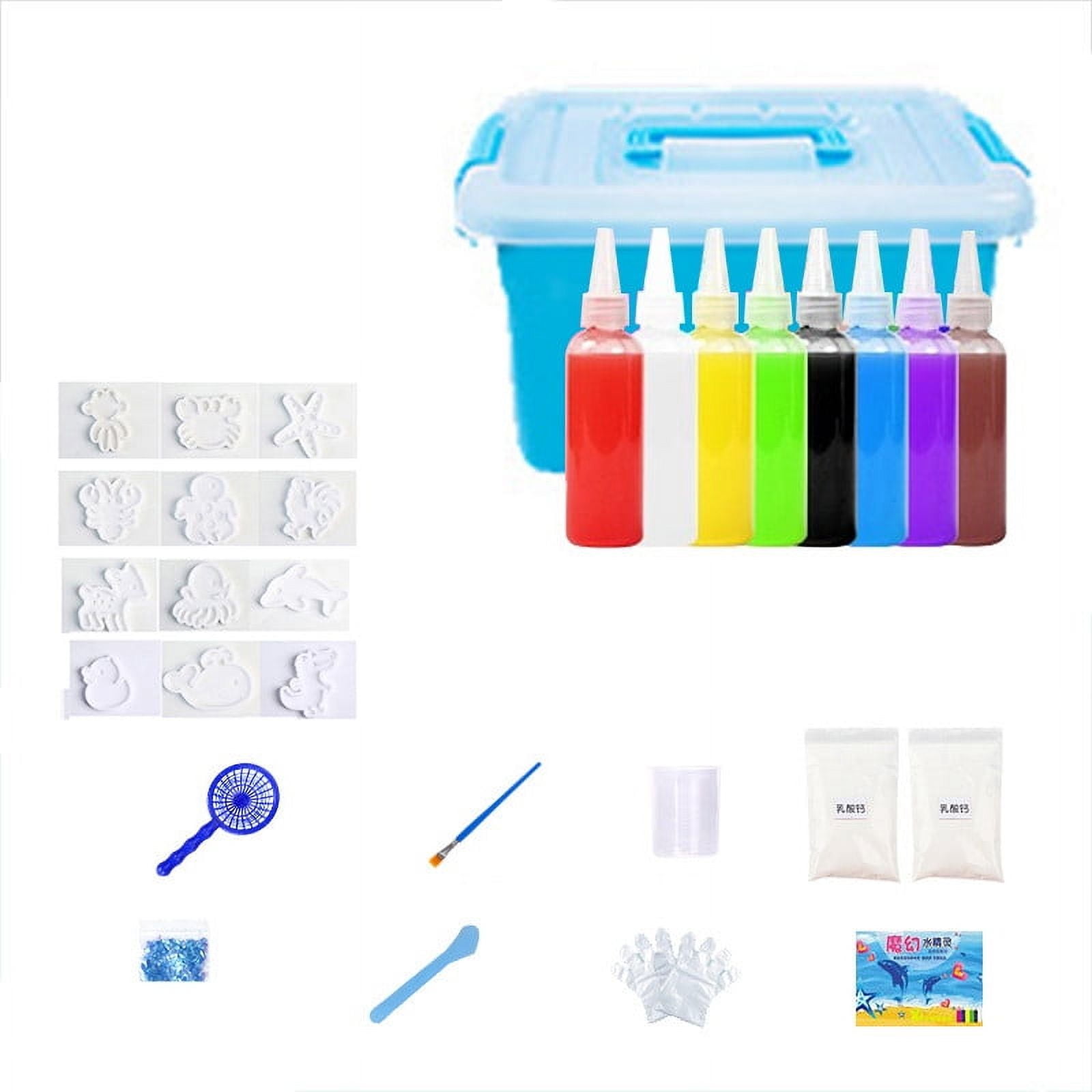 Magic Water Elf Toy Kit Loyerfyivos , Magic Water Elf, Aqua Fairy Water Gel Kit, Magic Water Gel Toy Squishy Making Kit 3d 8 Bottles 8 Molds Magic Water Fairy Toy