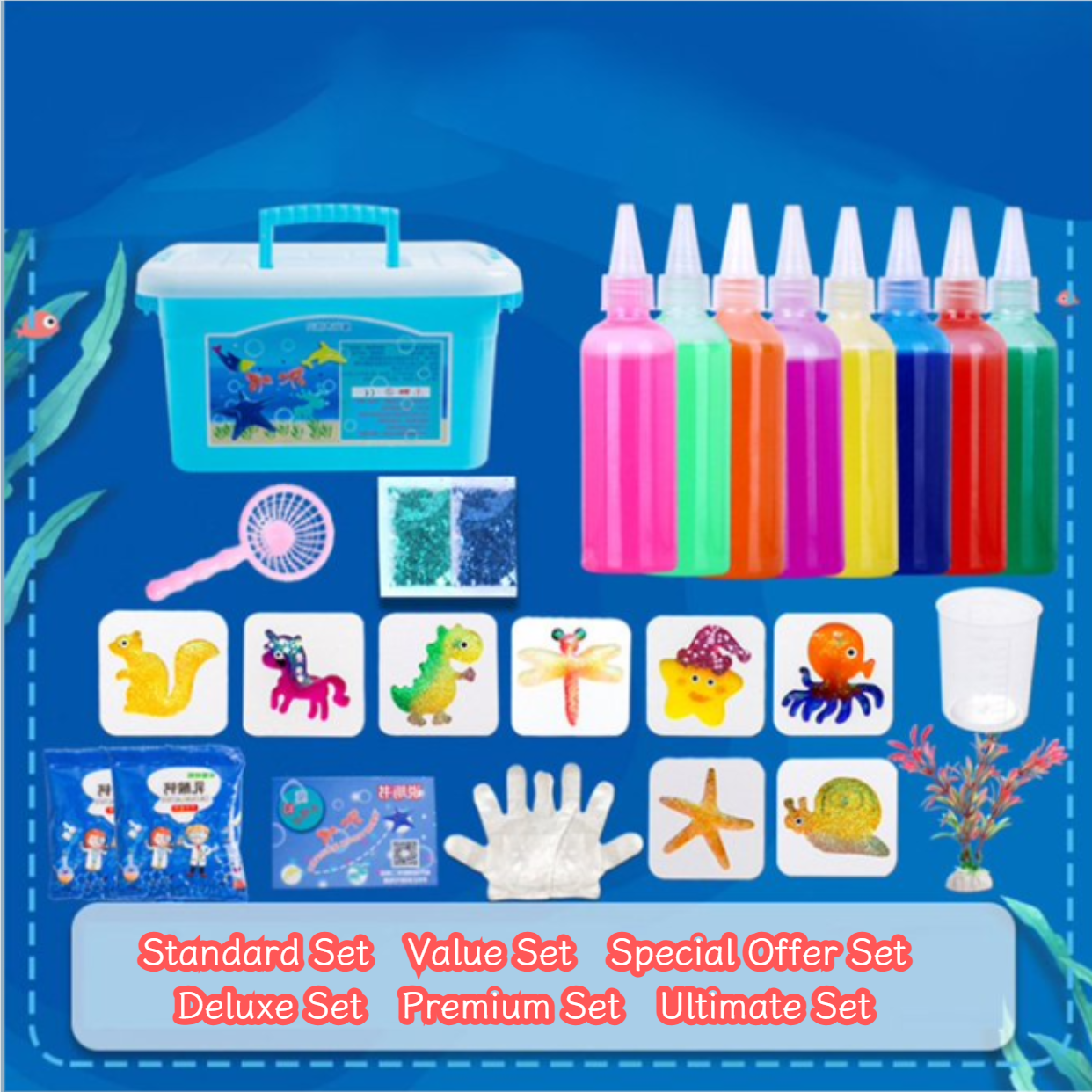 Aqua Fairy Water Gel Kit, Magic Water Elf Toy Set with Color Gels, 3D Marine Creatures, Perfect ...