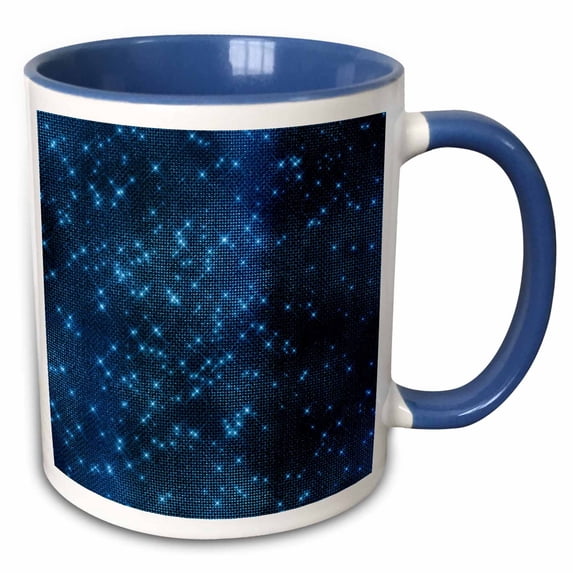 3drose, Aqua Faux Sparkle, 15oz Two-tone Blue Mug