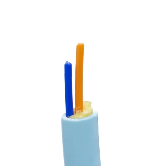 Aqua Fiber Optic Cable 2-Fiber OM3 Multimode 50/125, 10Gbit, Riser Rated, 1000ft Spool