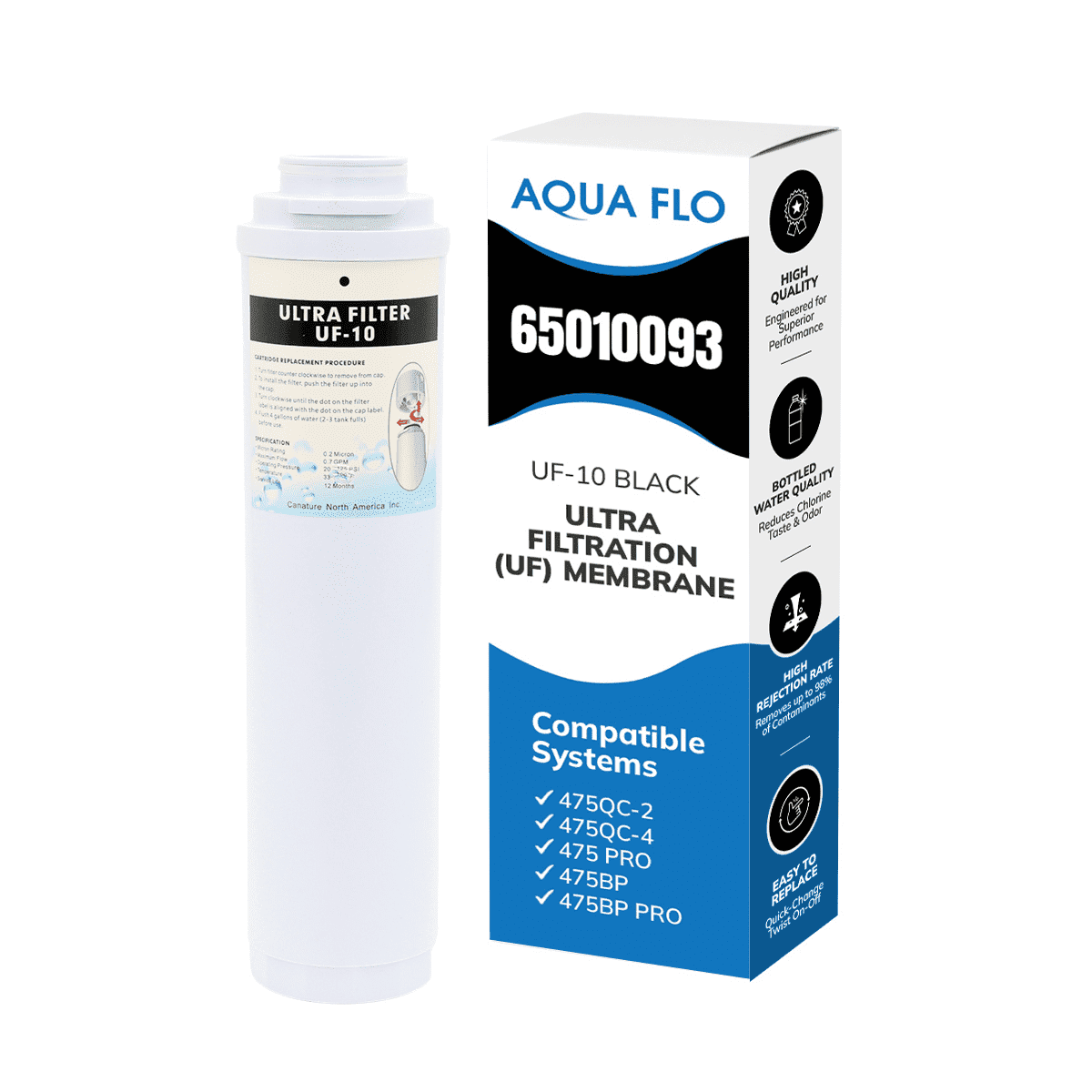 Aqua Flo UF-10 Ultra-Filter Black Replacement 0.2 Micron Fits 475 UF Series 65010093