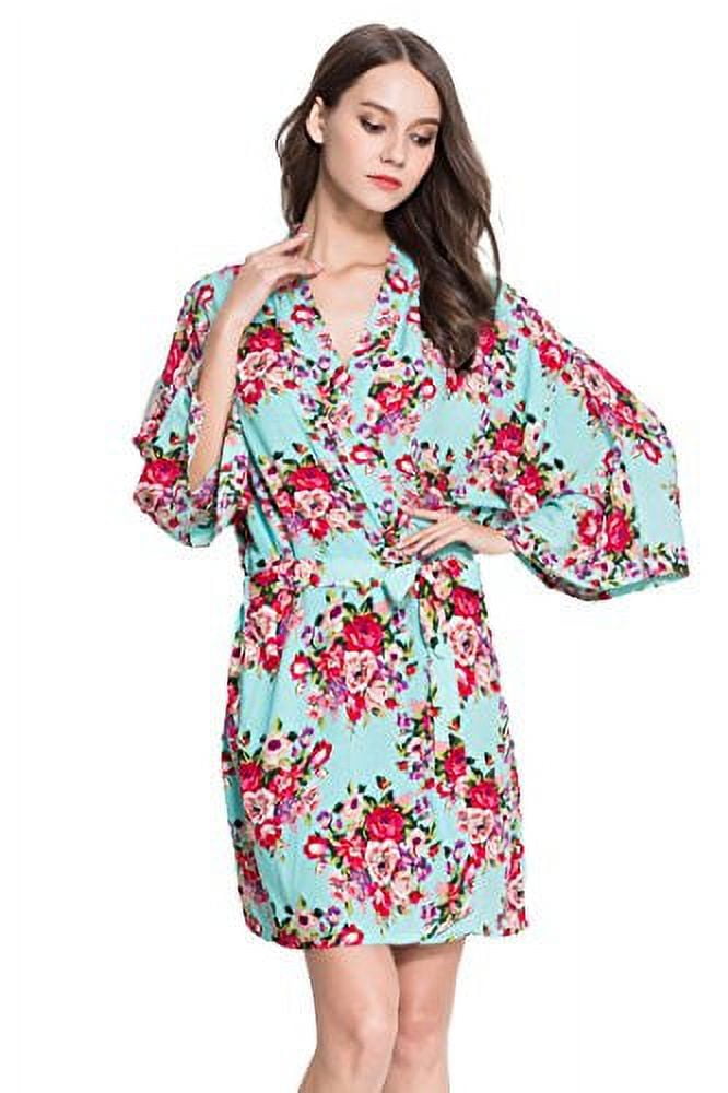 Aqua Floral Robe, Soft Cotton, One Size Fits 0-14 by Modern ...