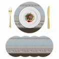 thumbnail image 1 of Aqua Floral Round 13 Inch Placemats Set of 4, Modern Farmhouse Leaves Brown Striped HeatResistant Non Slip Place Mats for Dining Table, Wipeable Braided Kitchen Table Mats for Housewarming, 1 of 9