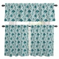 thumbnail image 1 of Aqua Flower Kitchen Curtains Sets for Windows 24 Inch Length, Country Watercolor Floral Vintage Plant Rod Pocket Window Treatments Tier Curtains and Valances Set for Bedroom/Bathroom, 1 of 8
