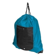 Aqua Folding Wallet Drawstring Cinch Pack