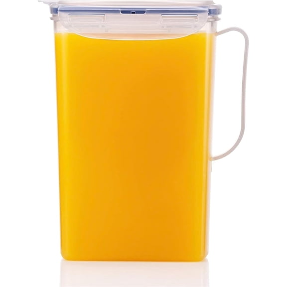 Aqua Fridge Door Water Jug | Clear Pitcher | BPA Free Plastic Pitcher with Lid | 2 Quart Pitcher with Lid for Water, Juice, Tea & More Beverages, Clear
