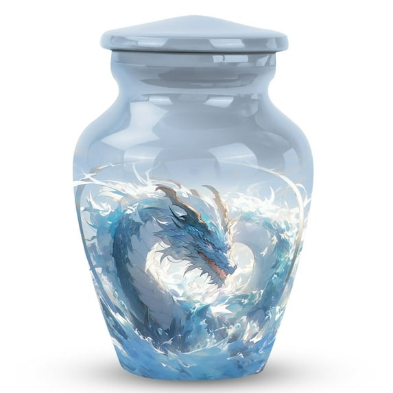 Aqua Fury The Water Dragon's Dance Memorial Keepsakes For Ashes - Urns Funeral Urns For Human Ashes Adult - Urn For Ashes Adult Male - Small Urn (Size -3inch,1pcs)