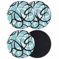 thumbnail image 1 of Aqua Geometric Coasters Set of 4, Absorbent Coasters for Drinks, Modern Black White Striped Abstract Lines Coaster for Desk Coffee Table Protection, Home Decor House Warming Gifts 4", 1 of 8