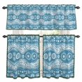 thumbnail image 1 of Aqua Geometric Kitchen Curtains Sets for Windows 24 Inch Length, Modern Abstract Polka Dots Rod Pocket Window Treatments Tier Curtains and Valances Set for Bedroom/Bathroom, 1 of 8